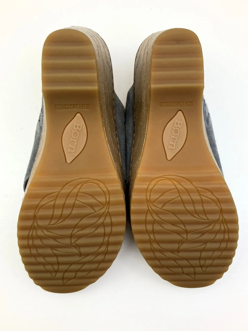 Born Khell Platform Sandal Grey Suede Criss-Cross Sz 6